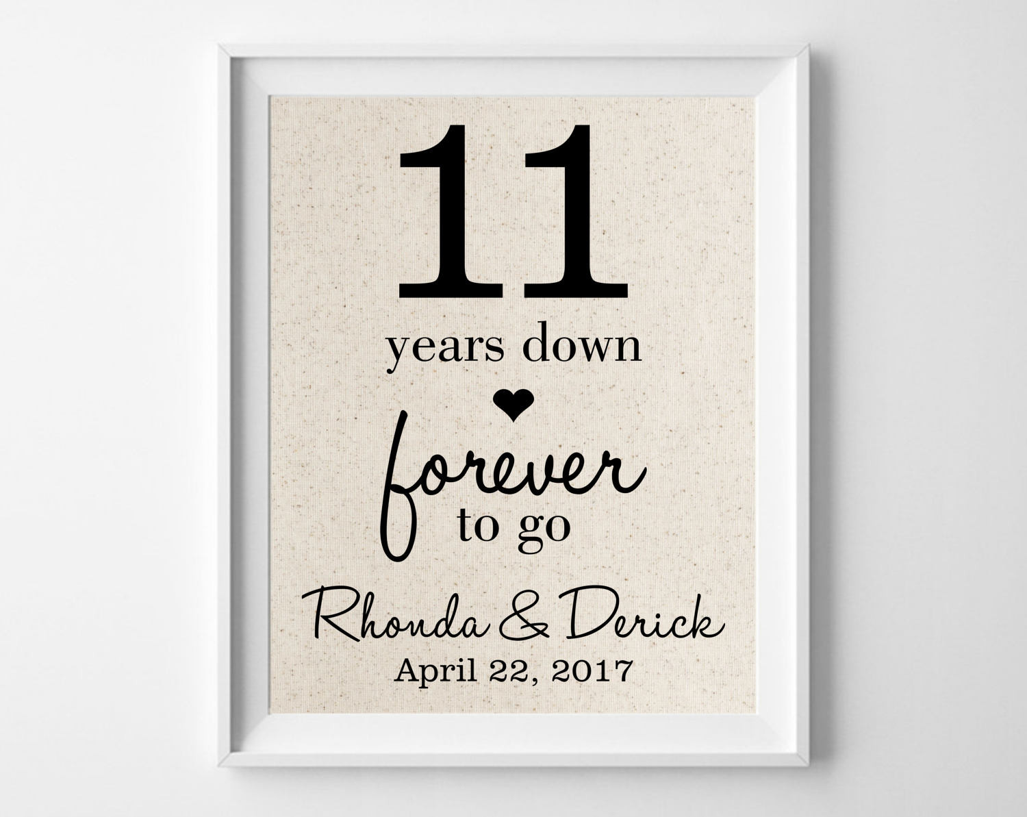 11Th Anniversary Gift Ideas
 11 Years Down Forever to Go 11th Anniversary Gift for