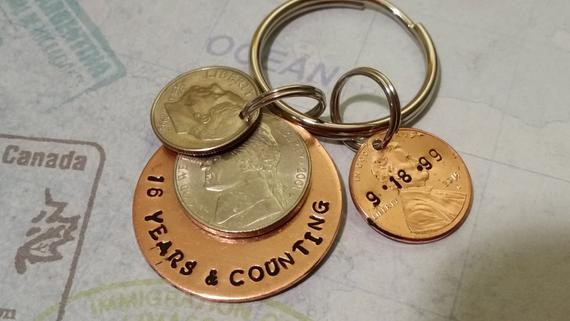 16Th Wedding Anniversary Gift Ideas For Him
 16th anniversary keychain 16 year anniversary t for him