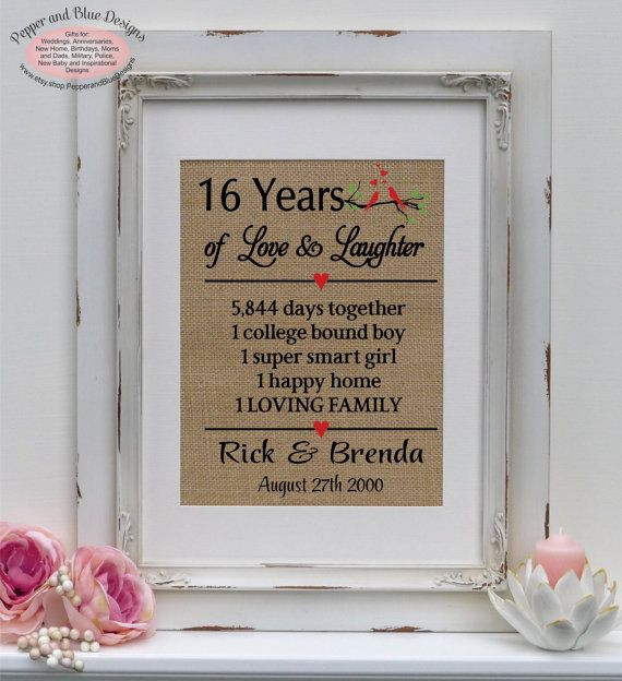 16Th Wedding Anniversary Gift Ideas For Him
 16th wedding anniversary ts 16 years married 16 years