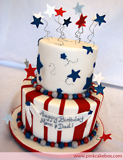 4Th Of July Birthday Cake
 Red White & Blue July 4th Cake Celebration Cakes