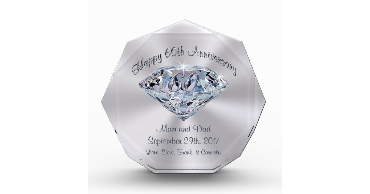 60Th Anniversary Gift Ideas For Parents
 Personalized 60th Anniversary Gifts for Parents