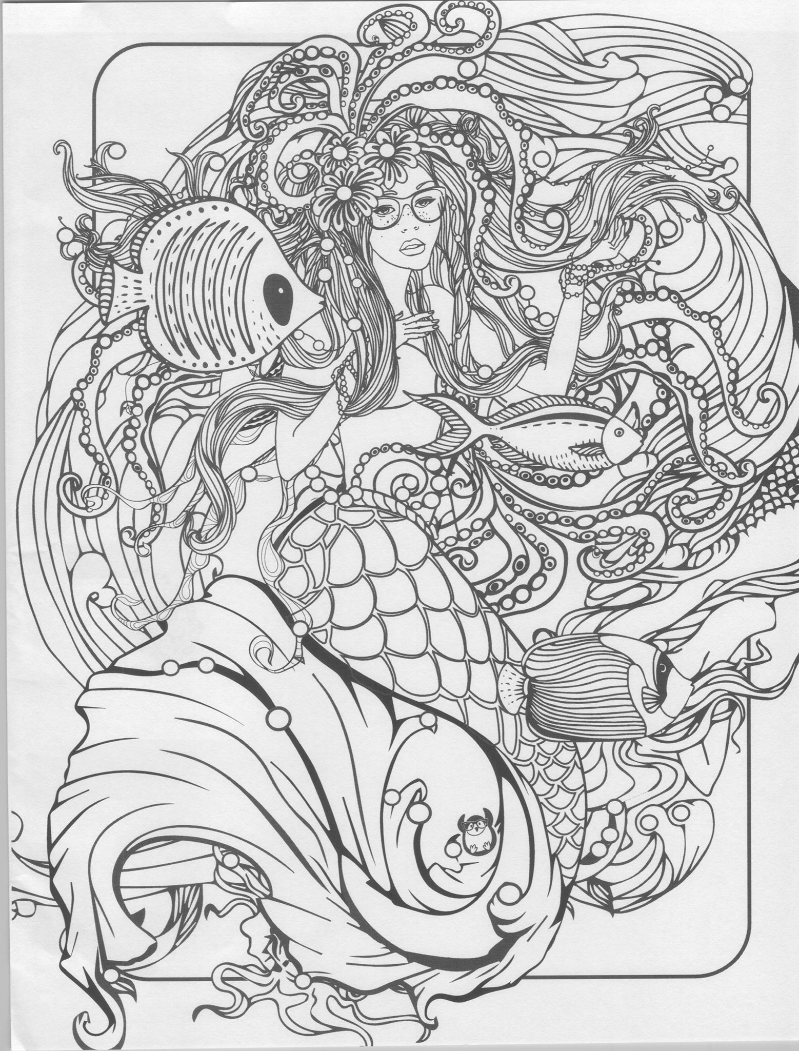 Adult Mermaid Coloring Pages
 Mermaid coloring page