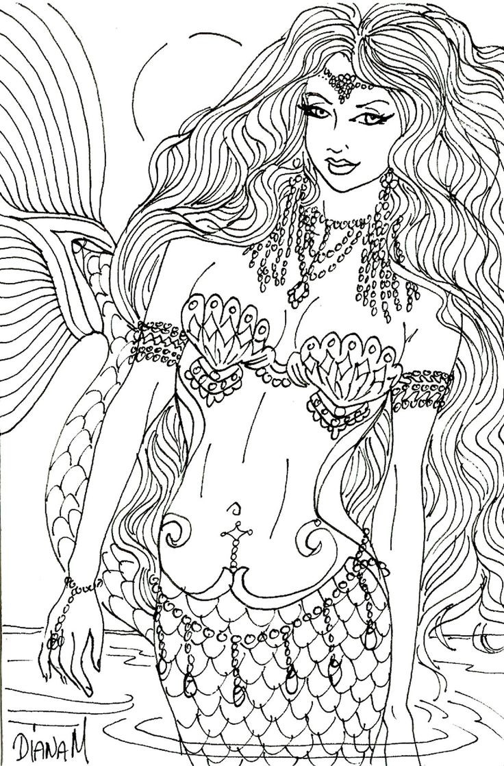 Adult Mermaid Coloring Pages
 Enchantment Coloring Pages