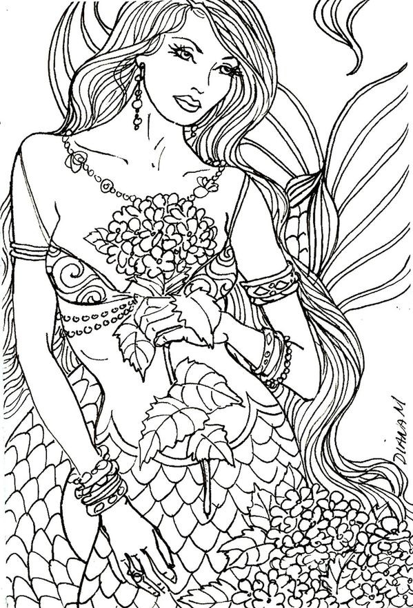 Adult Mermaid Coloring Pages
 1000 images about Fun and Whimsical coloring pages on