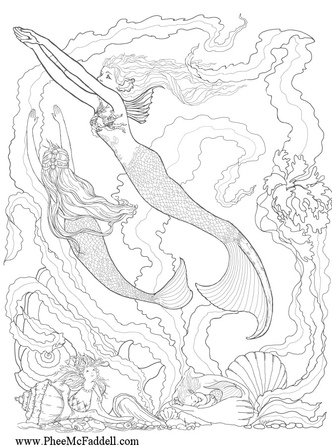 Adult Mermaid Coloring Pages
 Enchanted Designs Fairy & Mermaid Blog Free Fairy Fantasy