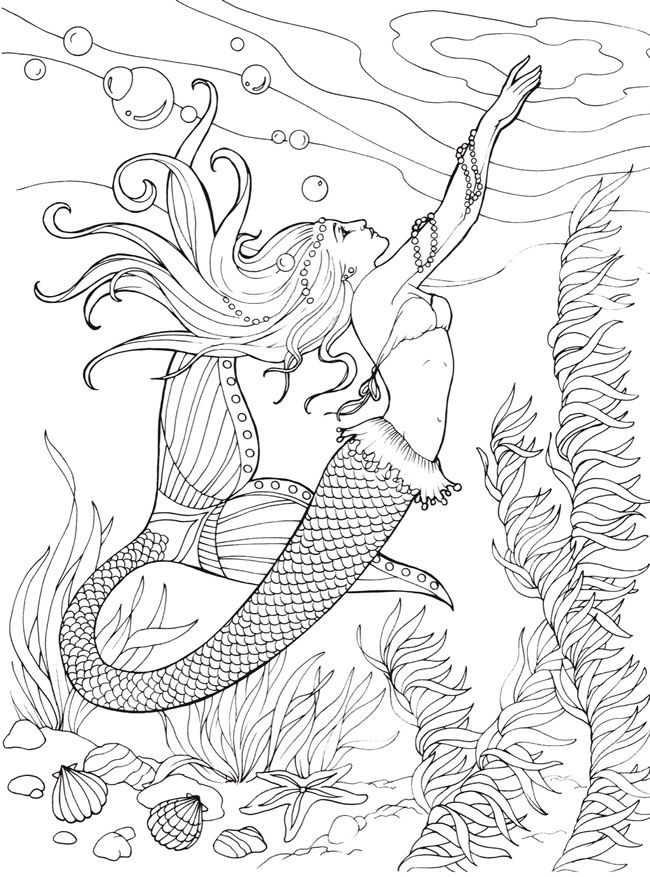 Adult Mermaid Coloring Pages
 Mermaid Coloring Pages for Adults Best Coloring Pages