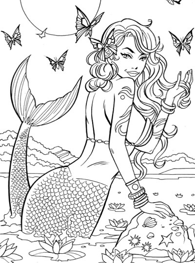 Adult Mermaid Coloring Pages
 Best Mermaid Coloring Pages & Coloring Books Cleverpedia
