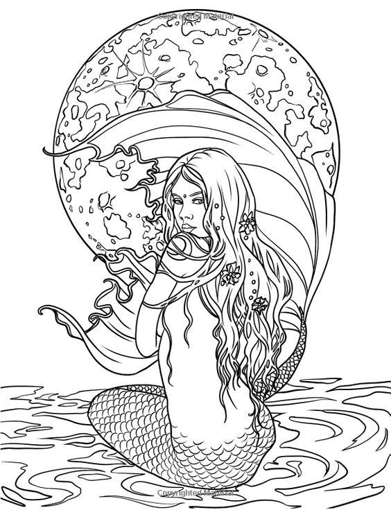 Adult Mermaid Coloring Pages
 Pin by Nicole Hofmann on To Be Printed