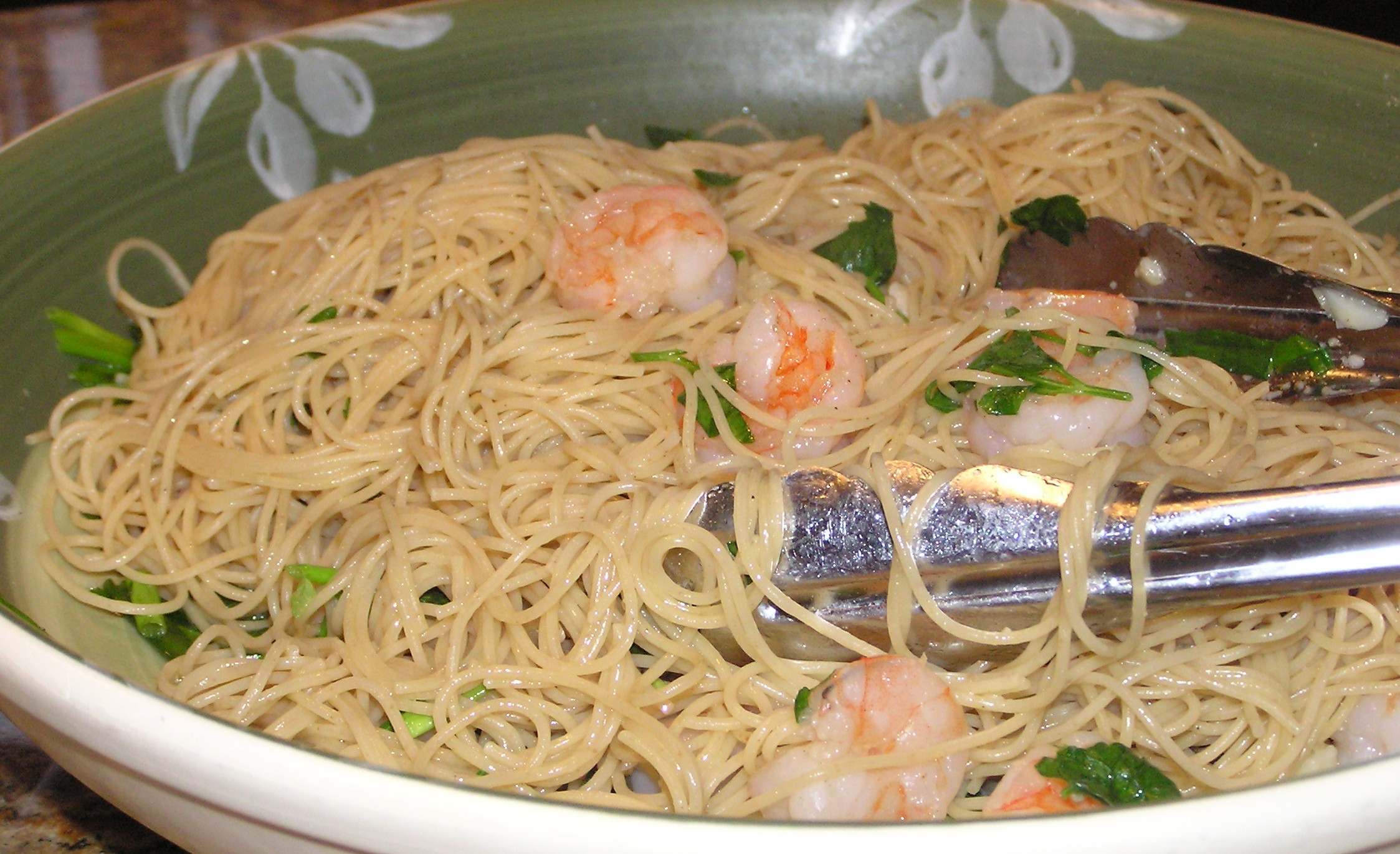 Angel Hair Pasta And Shrimp
 Shrimp scampi with angel hair pasta