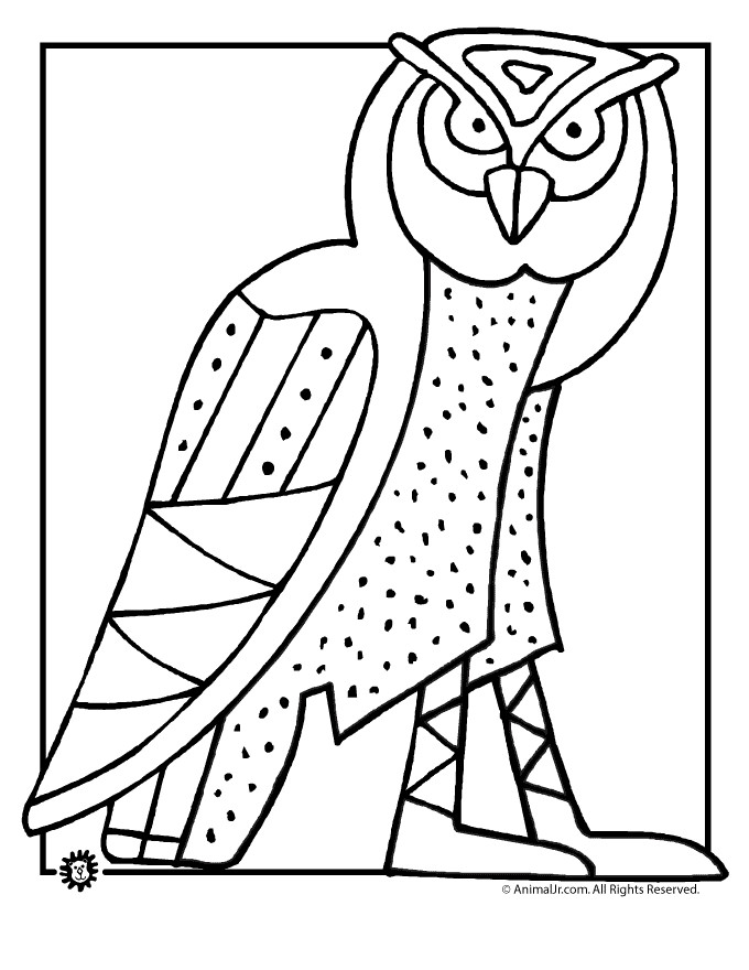 Art Coloring Pages For Kids
 owl art coloring page
