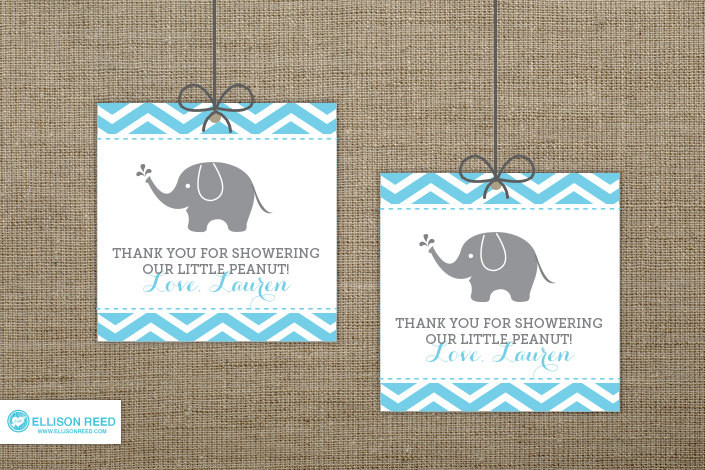 Baby Shower Gift Tags Printable
 Chevron Elephant Baby Shower Favor Tags Elephant Printable