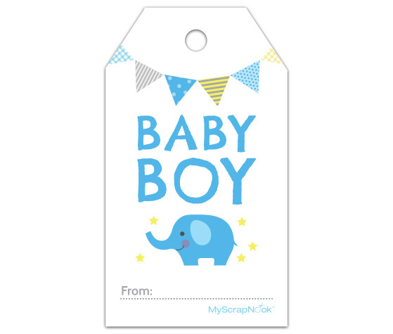 Baby Shower Gift Tags Printable
 Download this Boy Baby Blue Elephant Gift Tag and other