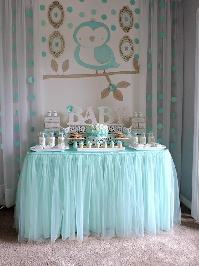 Baby Welcoming Party Ideas
 Kara s Party Ideas Turquoise Owl "Wel e Home Baby" Party