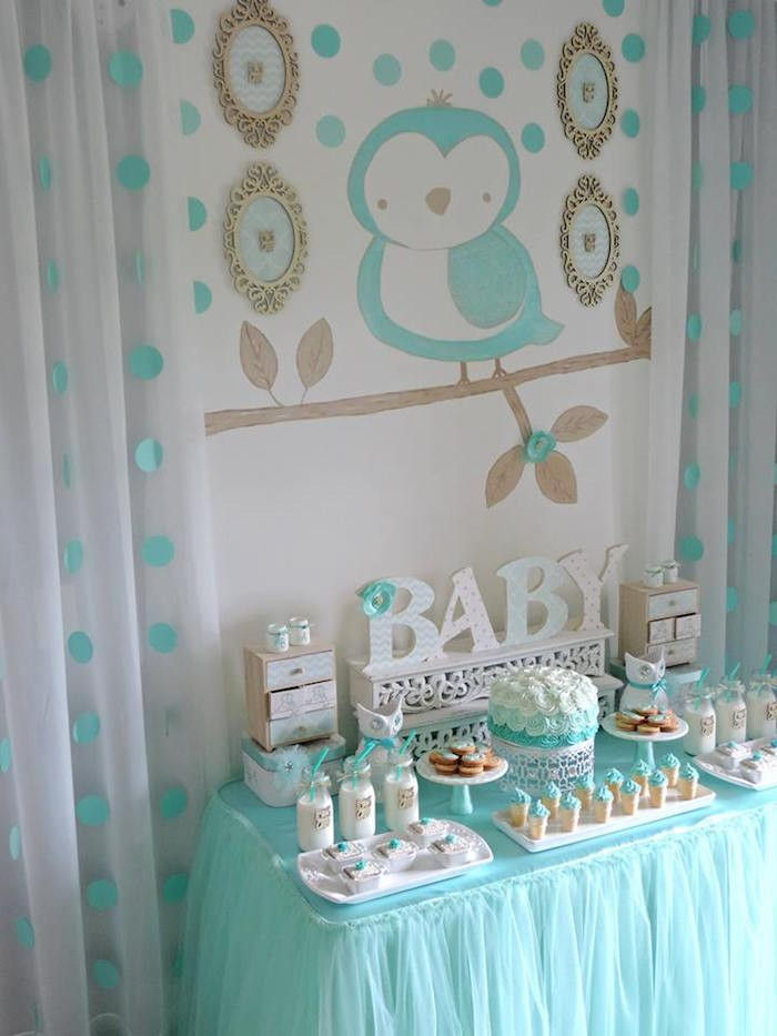 Baby Welcoming Party Ideas
 Kara s Party Ideas Turquoise Owl “Wel e Home Baby
