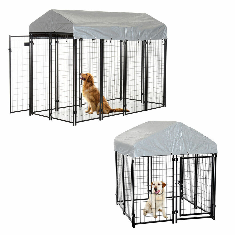Backyard Dog Kennel
 Outdoor Dog Kennel House Crate Cage Enclosure Anti UV Roof