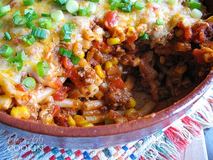 Bake Ground Beef
 Ground Beef Casserole delicious southwest flavors in an