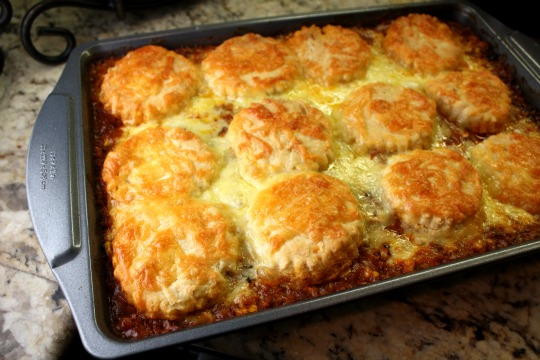 Bake Ground Beef
 Biscuit Topped Ground Beef Casserole