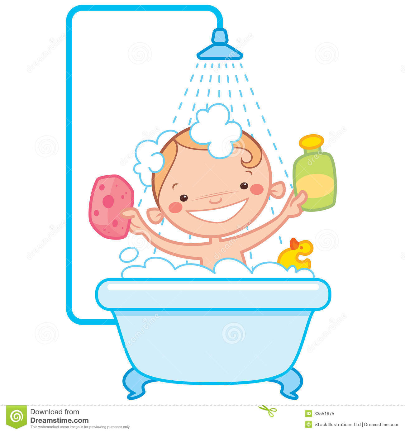 Bathroom Clipart For Kids
 Happy Cartoon Baby Kid In Bath Tub Stock Vector