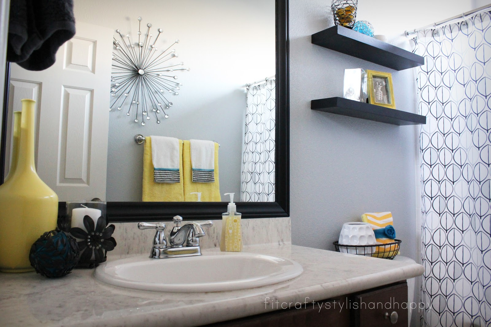 Bathroom Decorations Ideas
 Fit Crafty Stylish and Happy Guest Bathroom Makeover
