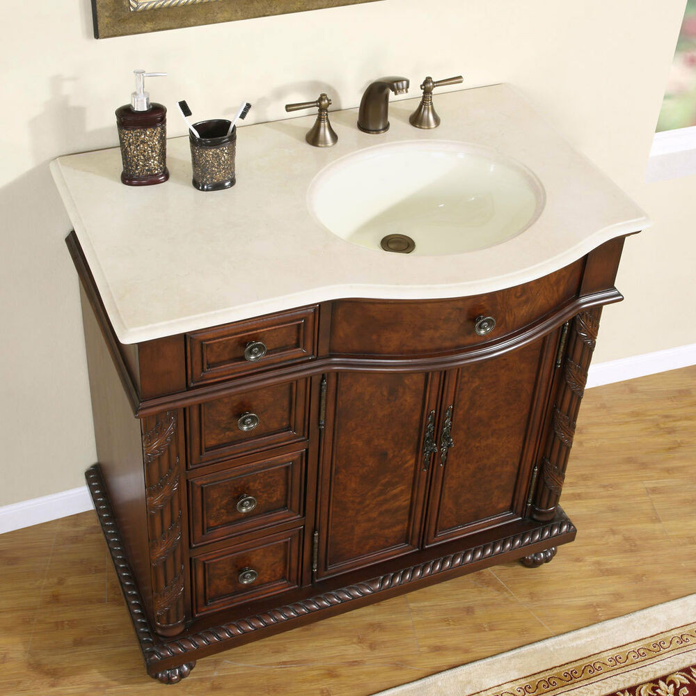 Bathroom Sink And Vanity
 36" Marble Top Lavatory Bathroom Single Vanity Cabinet f