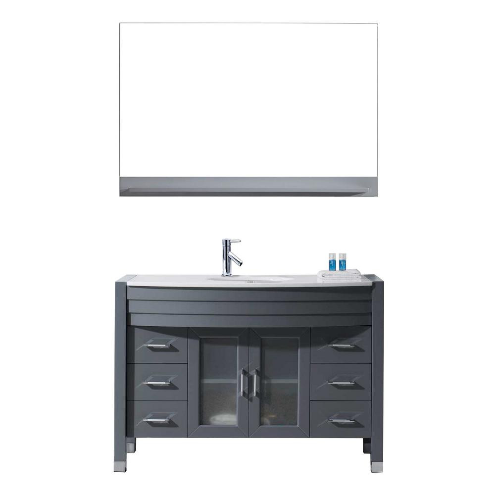 Bathroom Vanity Made In Usa
 Virtu USA Ava 47 in W Bath Vanity in Gray with Stone