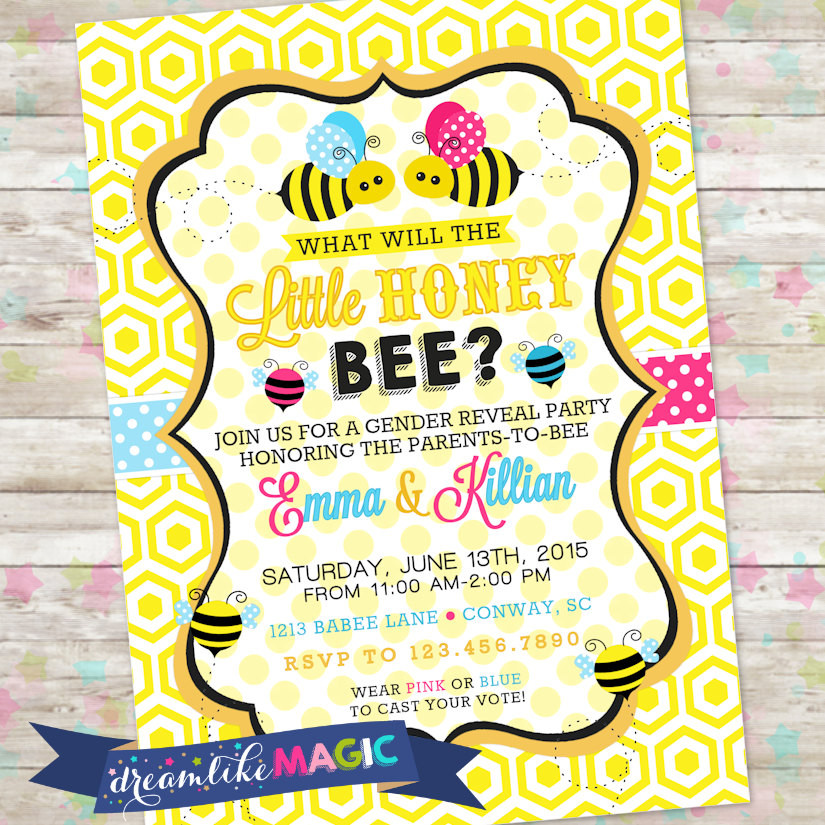 Bee Gender Reveal Party Ideas
 Bumble Bee Invite Bee Gender Reveal Invitation What Will It