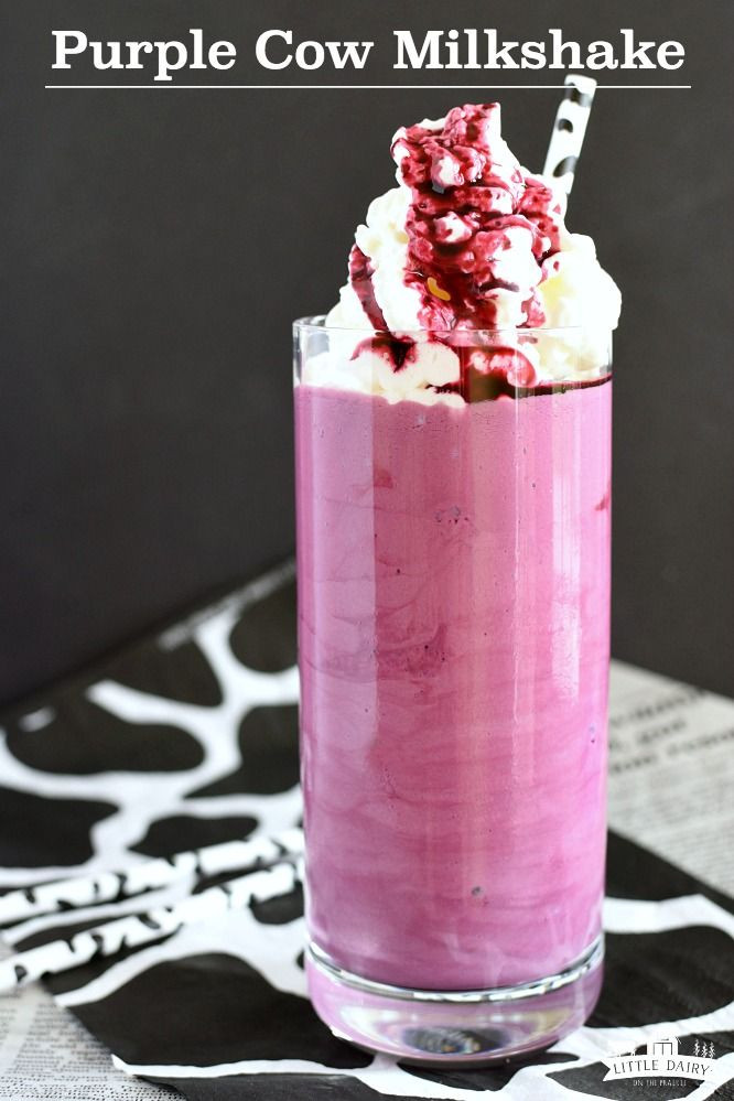 Beverages &amp; Frosty Dairy Desserts
 Purple Cow Milkshake Recipe