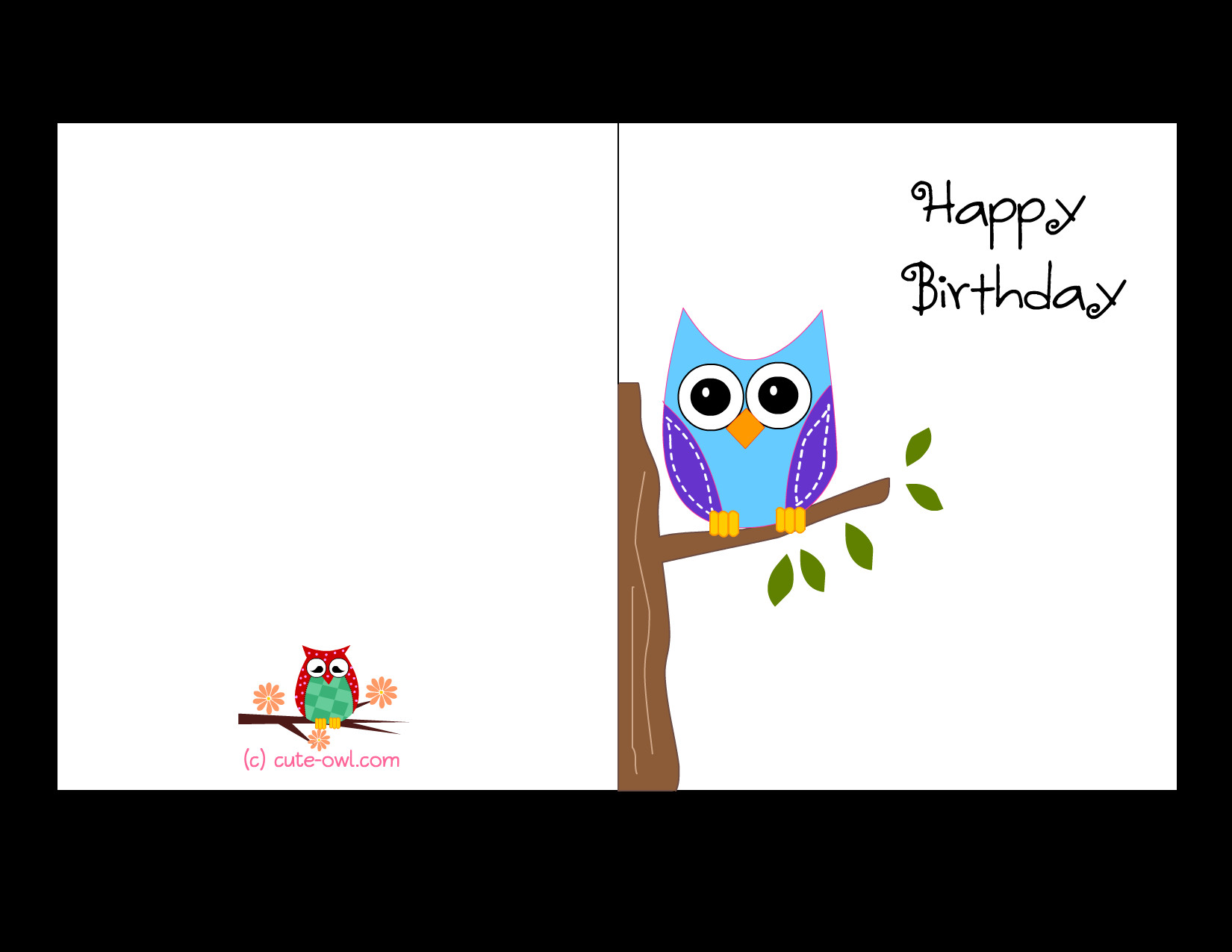 Birthday Cards To Print
 Free Printable Cute Owl Birthday Cards