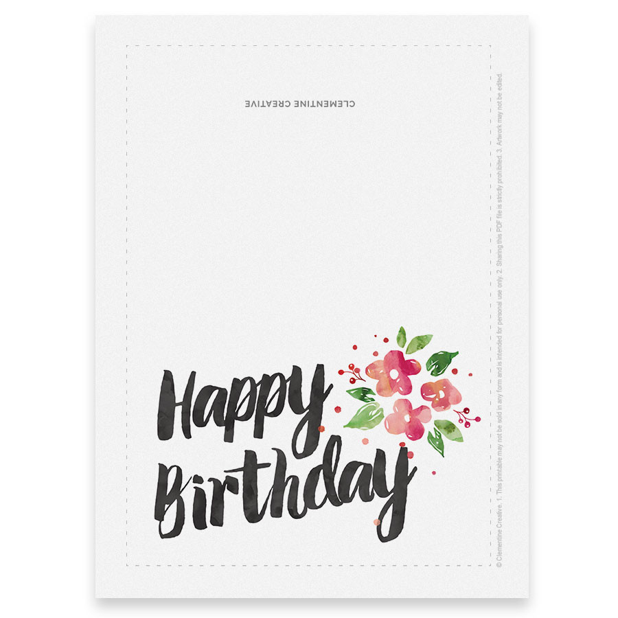 Birthday Cards To Print
 Printable Birthday Card for Her