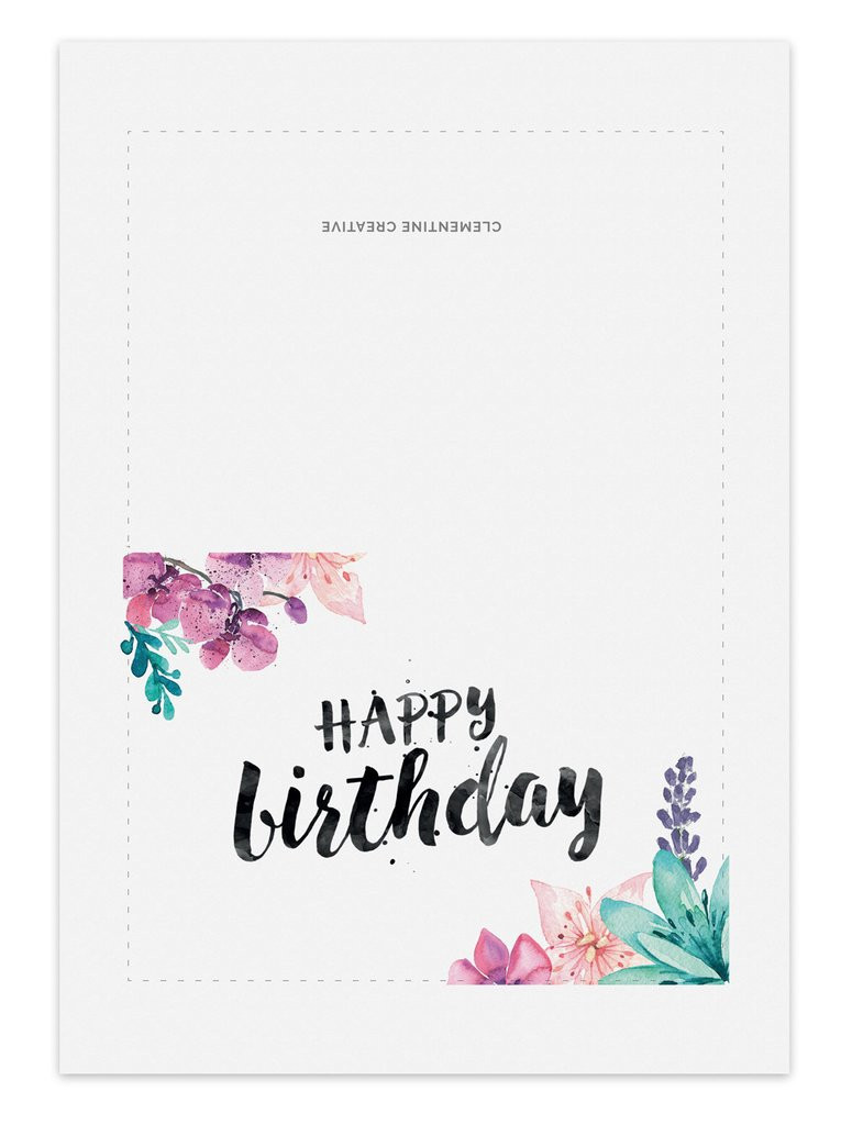 Birthday Cards To Print
 Printable Birthday Card for Her – Clementine Creative