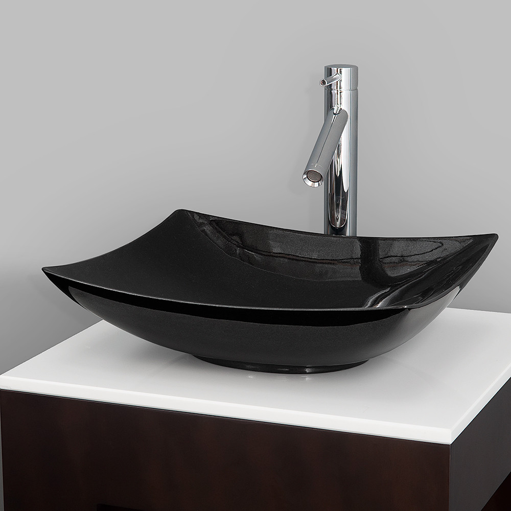 Black Bathroom Sink
 Arista Vessel Sink by Wyndham Collection Black Granite