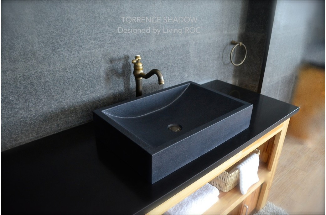 Black Bathroom Sink
 Luxurious shanxi black granite TORRENCE SHADOW 24"x16