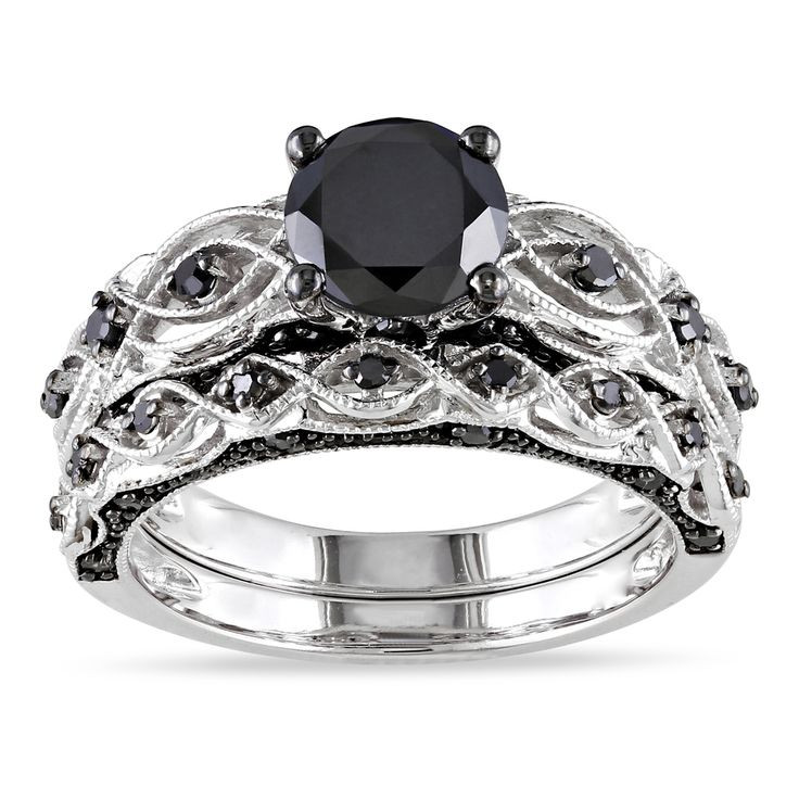 Black Diamond Engagement Ring Sets
 Cheap Black Diamond Wedding Ring Sets for Women Wedding