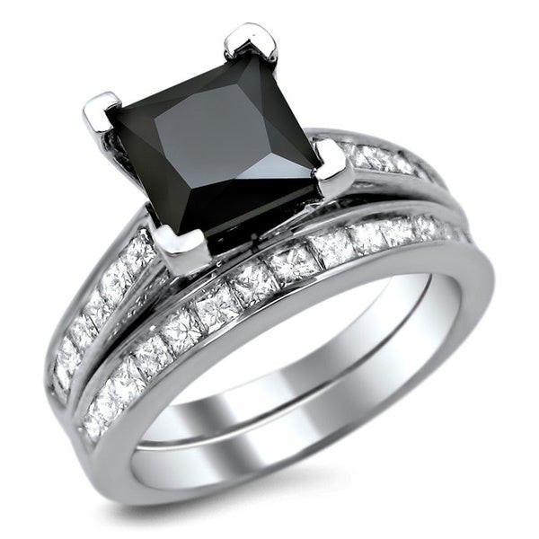 Black Diamond Engagement Ring Sets
 Shop 14k White Gold 2 1 2ct TDW Certified Black Diamond