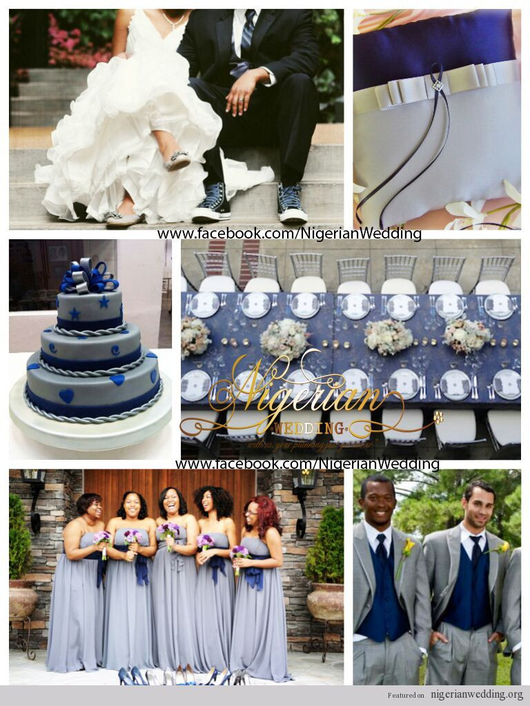 Blue And Grey Wedding Colors
 nigerian wedding navy blue and grey wedding color scheme
