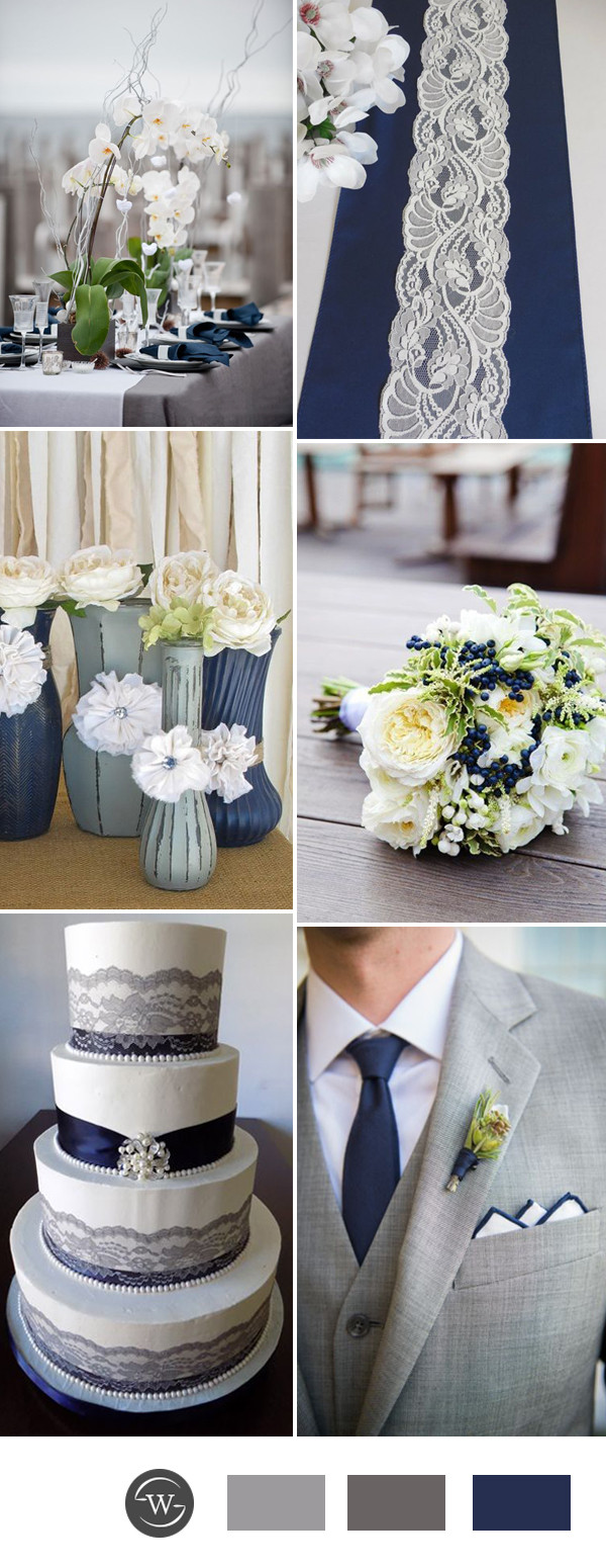 Blue And Grey Wedding Colors
 Stunning Navy Blue Wedding Color bo Ideas for 2017