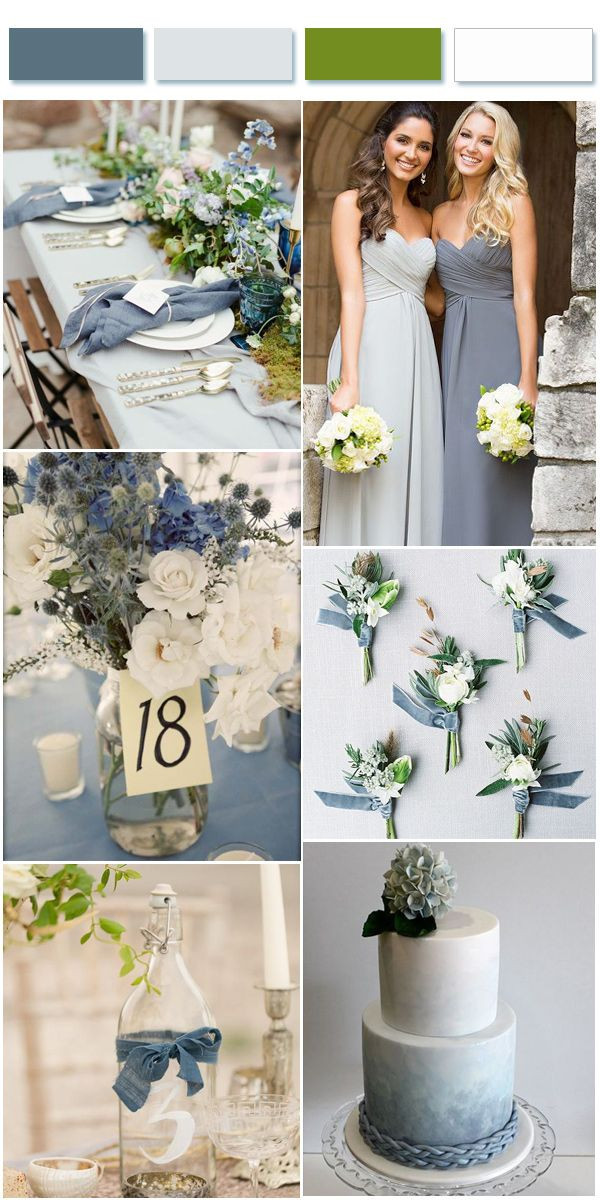 Blue And Grey Wedding Colors
 Dusty Blue Wedding Color bos inspired by 2017 Pantone