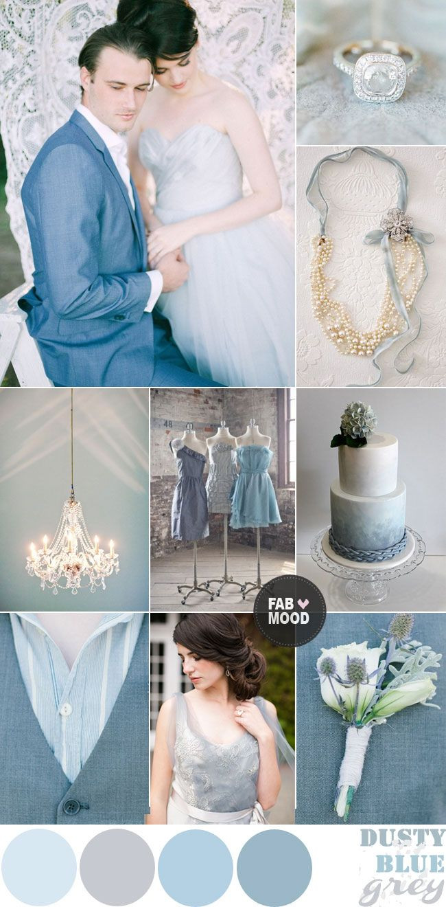 Blue And Grey Wedding Colors
 Dusty Blue & Grey – Winter Wedding Colour Palette