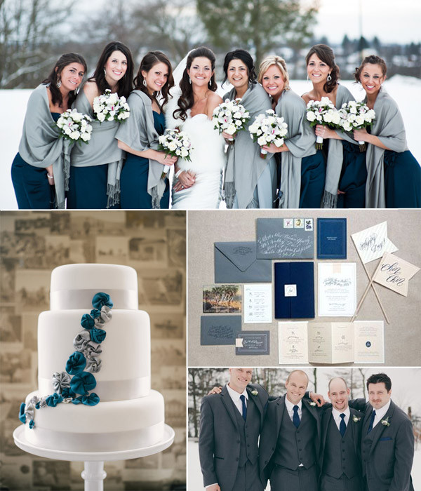 Blue And Grey Wedding Colors
 winter wedding color bos