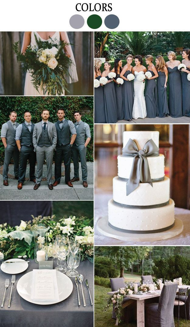 Blue And Grey Wedding Colors
 grey and green wedding inspiration from Lucky in Love