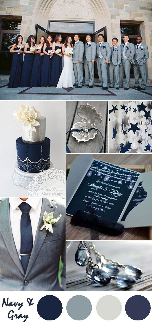 Blue And Grey Wedding Colors
 Ten Most Gorgeous Navy Blue Wedding Color Palette Ideas