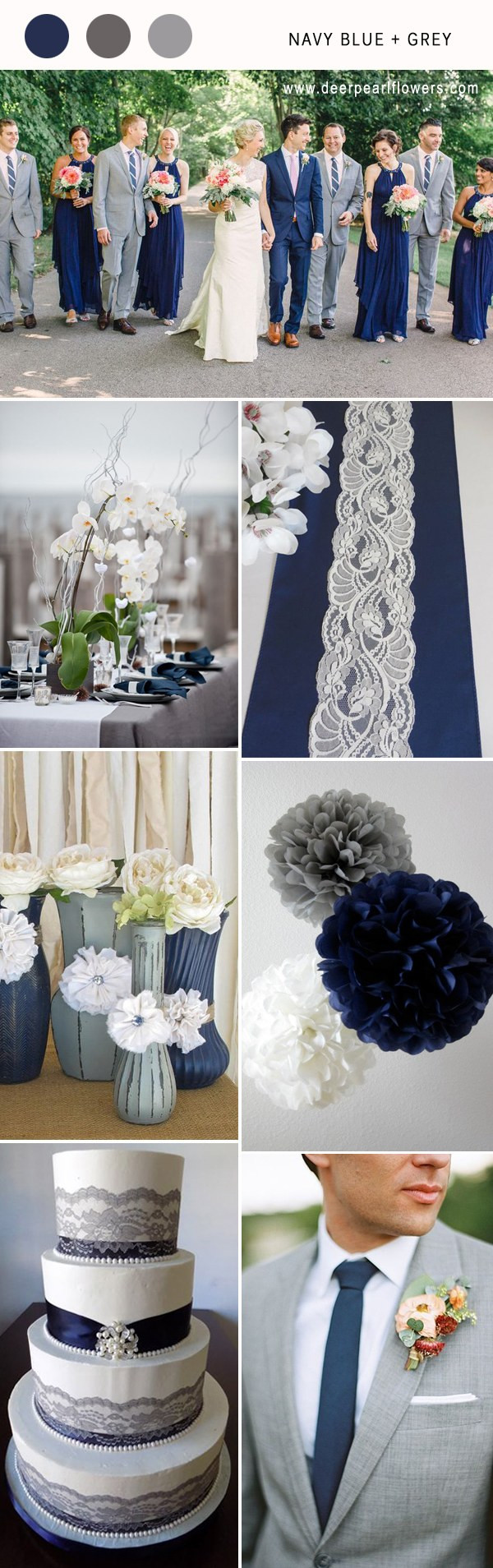 Blue And Grey Wedding Colors
 Top 10 Navy Blue Wedding Color bo Ideas for 2018