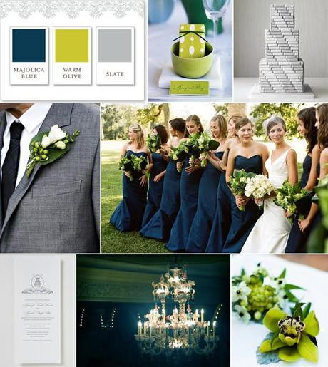 Blue And Grey Wedding Colors
 Wedding Color Palette Gray Green and Navy Paperblog