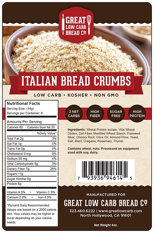 Carbs In Italian Bread
 Great Low Carb Italian Bread Crumbs 4oz Great Low Carb