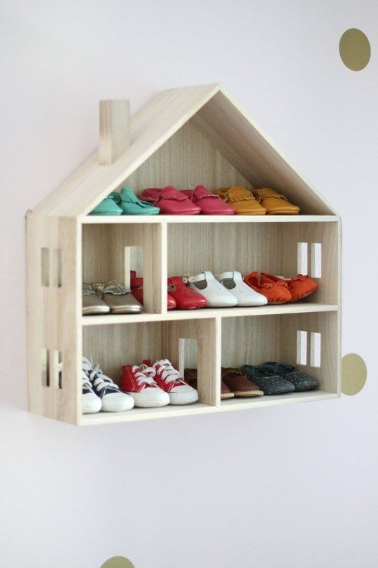 Childrens Shoe Storage
 Sienna’s Gorgeous Nursery with Room for Guests