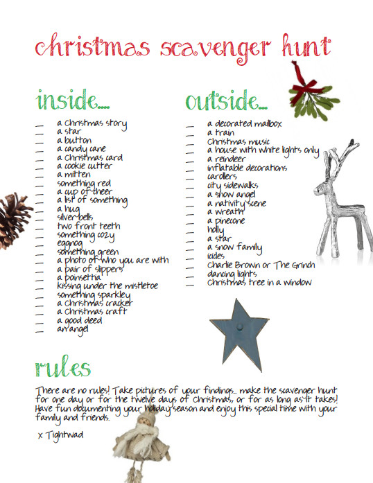 Christmas Party Scavenger Hunt Ideas
 Christmas scavenger hunt Fun way to hang out with your