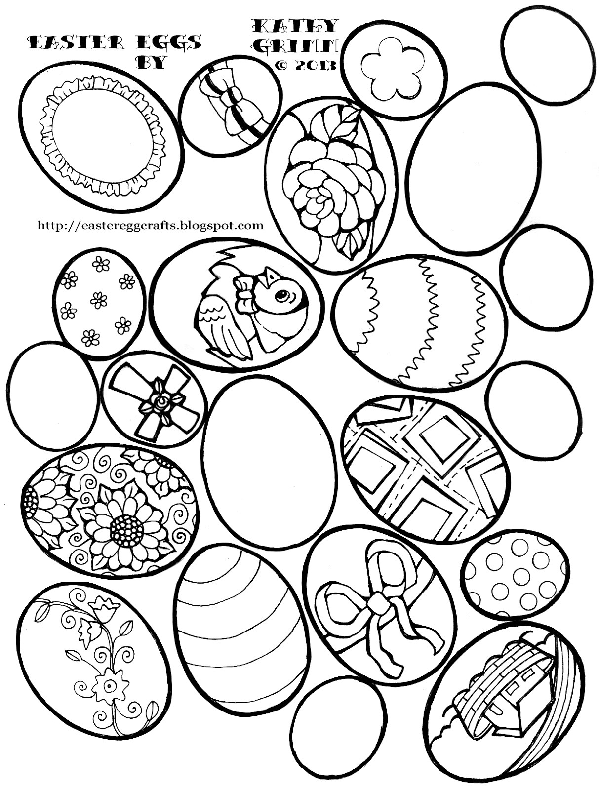 Coloring Easter Egg Ideas
 Easter Egg Coloring Pages vintage eggs
