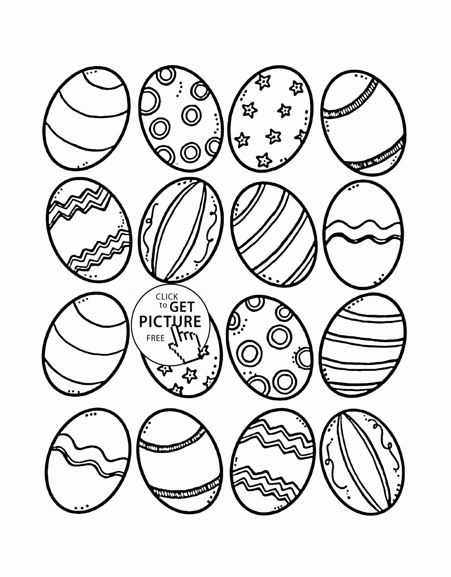Coloring Easter Egg Ideas
 Many Easter Eggs coloring page for kids easter coloring