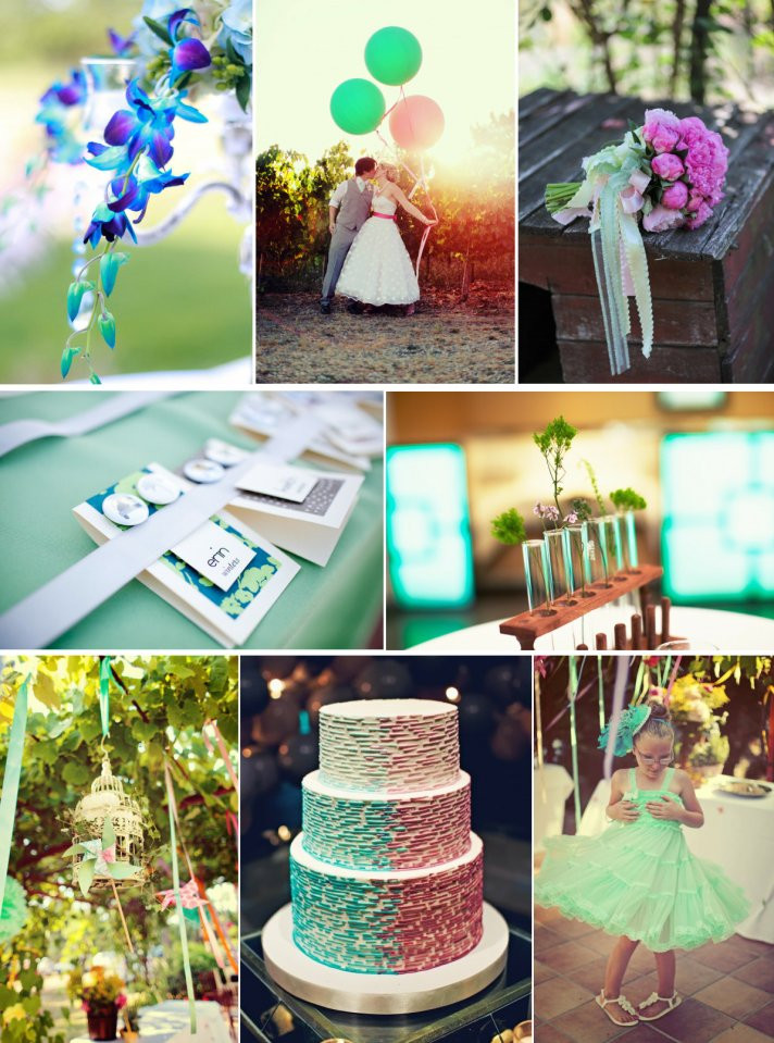 Cool Wedding Colors
 Daiquiri Ice Cool Wedding Color Inspiration