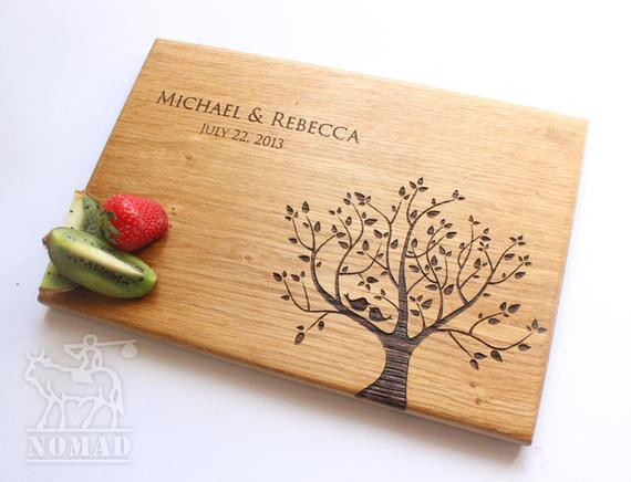 Cool Wedding Gift Ideas For Couples
 Personalized Cutting Board Wedding Gift cutting board by